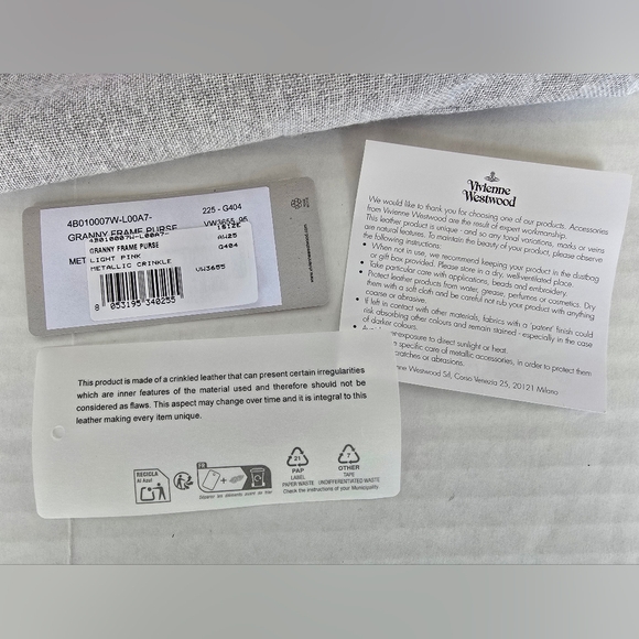 Vivienne Westwood Light Pink Metallic Crinkle Calf Skin Granny  Purse Kisslock - Picture 10 of 16